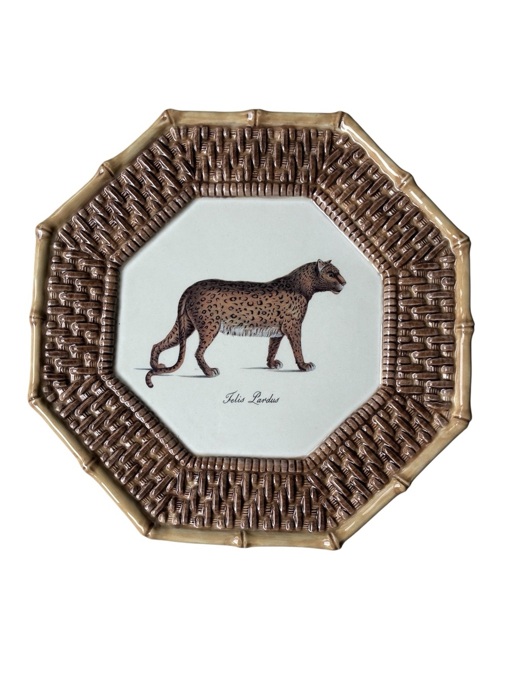 Raymond Waites Empire Felis Pardus Leopard Octagonal Decorative Plate
